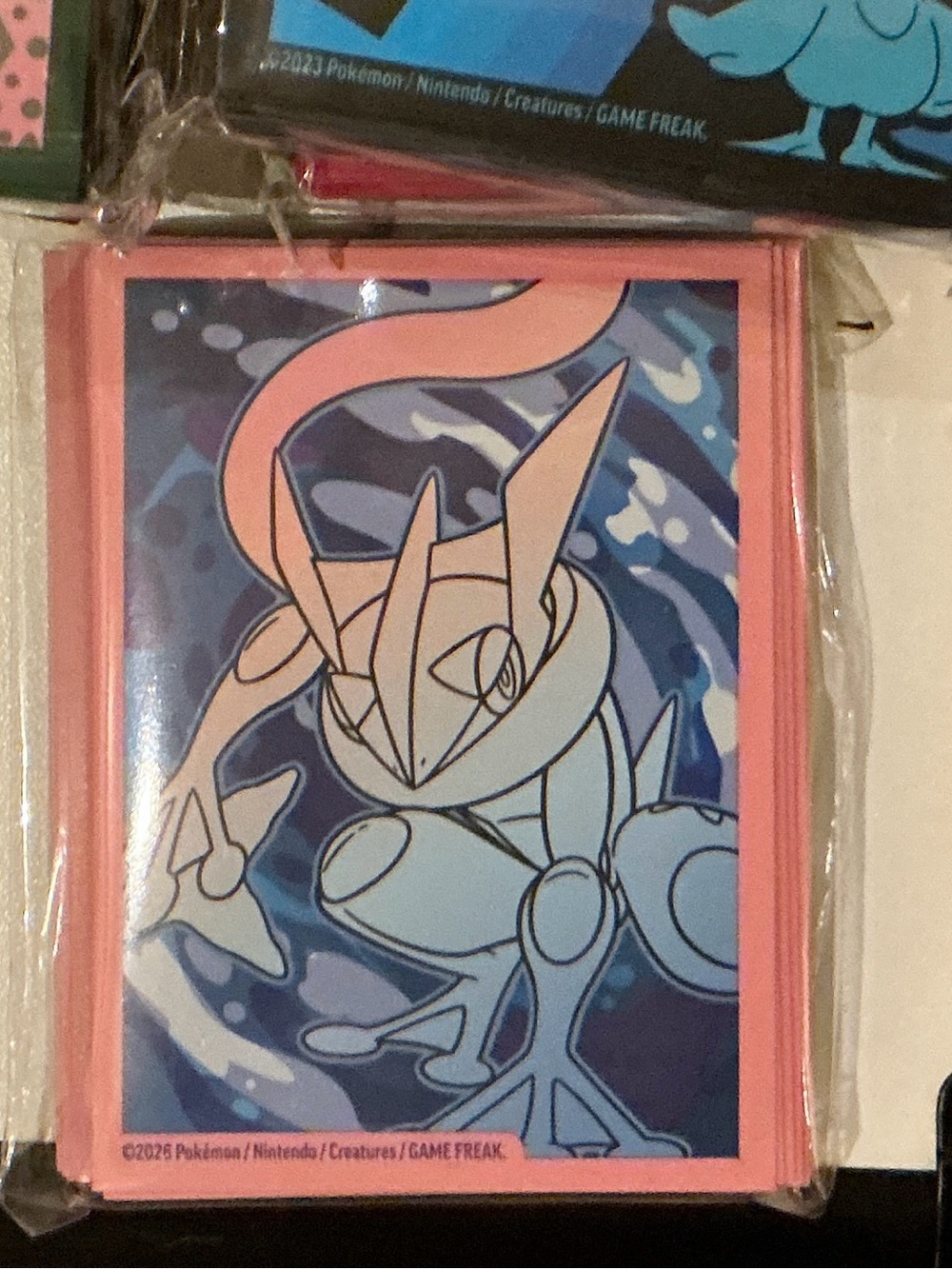 Pokémon Greninja Premium Card Sleeves 65ct Standard Matte Pink/Blue Acid-Free